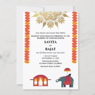Convites Casamento Indiano Moderno Criativo