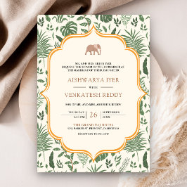 Convites Casamento Indiano Tudo em Um Floresta Tropical Ele