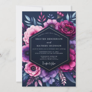 Convites Casamento Indigo Opulent Bloom