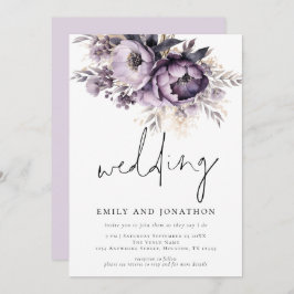 Convites Casamento Informal De Lilac Purple Florals