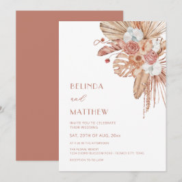 Convites Casamento Informal Flores Aquarela Boho