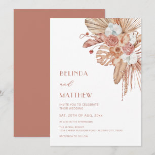 Convites Casamento Informal Flores Aquarela Boho