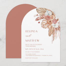 Convites Casamento Informal Flores Aquarela Boho