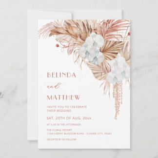 Convites Casamento Informal Flores Aquarela Boho