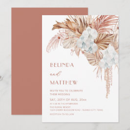 Convites Casamento Informal Flores Boho Aquarela