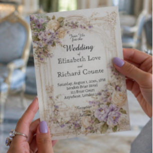 Convites Casamento inglês de luxo floral vintage
