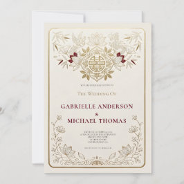Convites Casamento Inglês de Luxo no Estilo Vietnamita