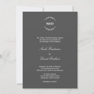 Convites Casamento inicial de monograma de corda simples