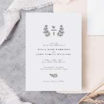 Casamento Inicial Do Monograma Botânico Elegante