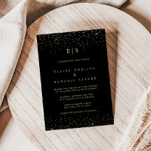 Casamento Inicial do Sobrenome do Monograma Dourad