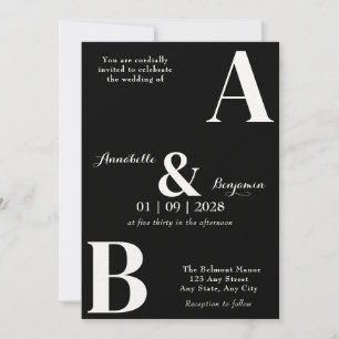Convites Casamento Inicial Elegante Moderno