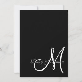 Convites Casamento Inicial Preto Branco Elegante 