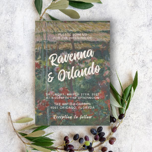 Convites Casamento Inspirado no Jardim de Peônias de Monet