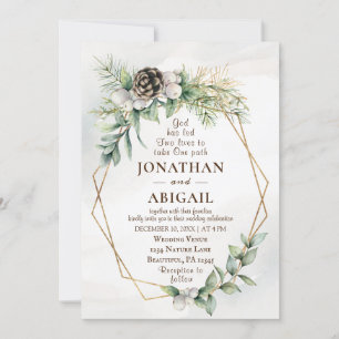 Convites Casamento Inspirador de Winter Berries Greenery