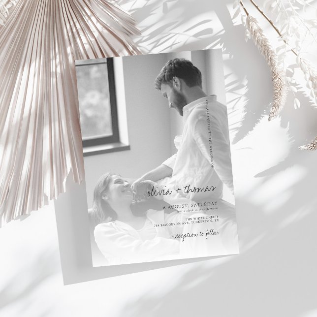 Convites Casamento íntimo de fotografia minimalista (Criador carregado)