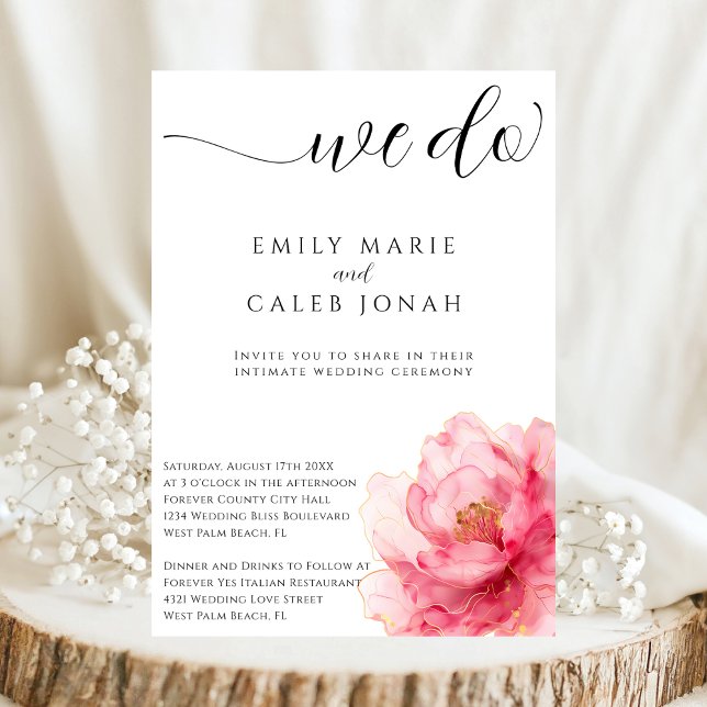 Convites Casamento Íntimo Floral Micro Cerimônia Fórum (Criador carregado)