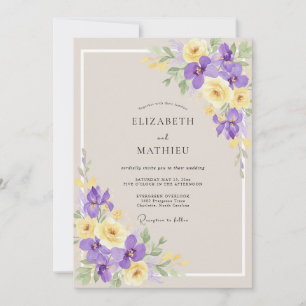 Convites Casamento Íris Eucalipto Amarelo Bege