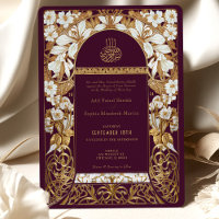 Casamento Islâmico Antiquado e Dourado Muçulmano P