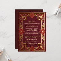 Casamento islâmico Art Déco vintage em burgundy e 
