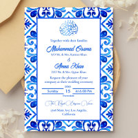Casamento Islâmico Branco e Azul do Marrocos