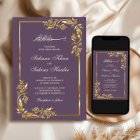 Casamento Islâmico com Bordadura Floral em Dourado