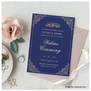 Convites Casamento Islâmico de Blue Walima