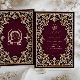 Convites Casamento Islâmico de Joias Douradas Anticas Regal