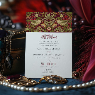 Convites Casamento Islâmico de Morango Vermelho Muçulmano