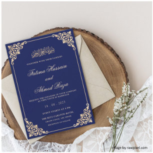 Convites Casamento Islâmico de Nikah Blue