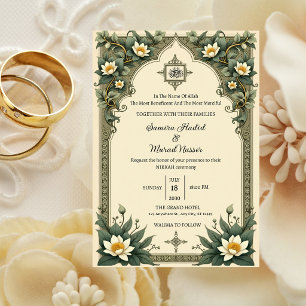 Convites Casamento Islâmico de Nikkah de Luxo