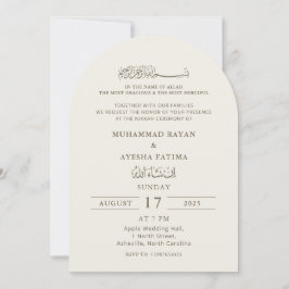 Convites Casamento Islâmico de Nikkah, Moderno e Minimalist
