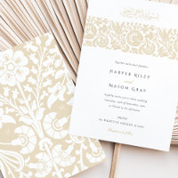 Casamento Islâmico Elegante Bege Marfim Floral