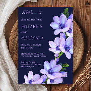 Convites Casamento Islâmico Floral Islâmico Elegante