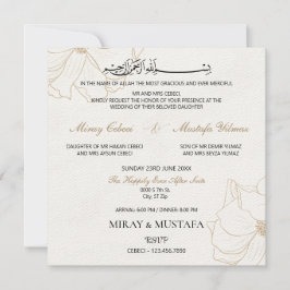 Convites Casamento Islâmico Islâmico do Elegante Moderno Bi