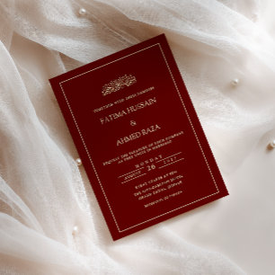 Convites Casamento Islâmico Islâmico Islâmico Elegante