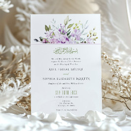 Convites Casamento Islâmico Lilac Muçulmano