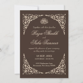 Convites Casamento Islâmico Marrom Espresso