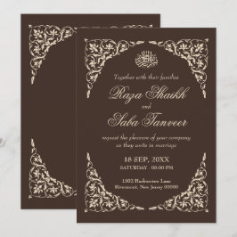 Convites Casamento Islâmico Marrom Espresso