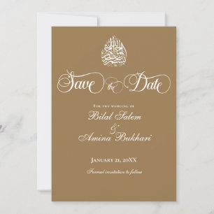 Convites Casamento Islâmico Mínimo Elegante Salve a Data