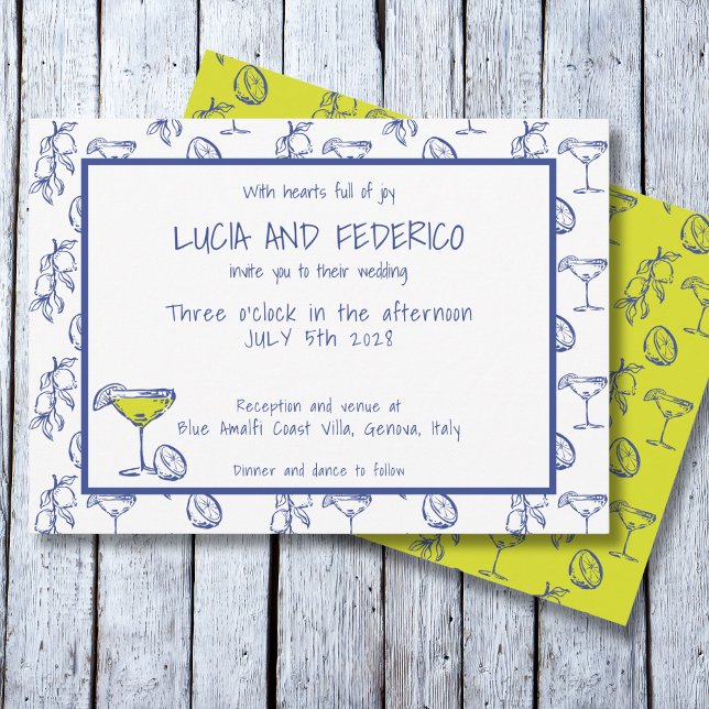 Convites Casamento italiano Dolce Vita Limoncello (Criador carregado)