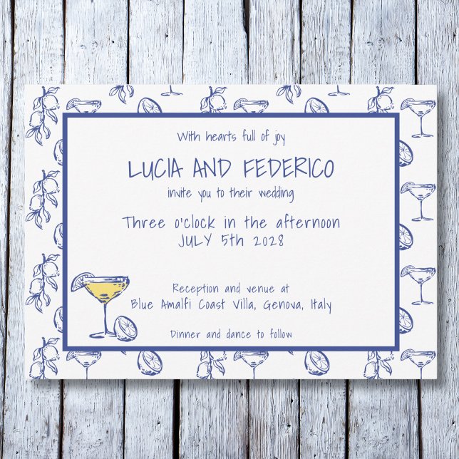 Convites Casamento italiano Dolce Vita Limoncello (Criador carregado)