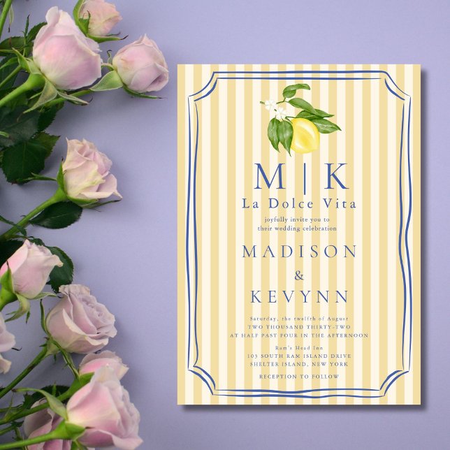 Convites Casamento italiano La Dolce Vita Lemons (Criador carregado)