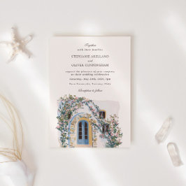 Convites Casamento Italiano Mediterrâneo Aquarela Pastel