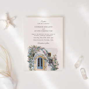 Convites Casamento Italiano Mediterrâneo Aquarela Pastel