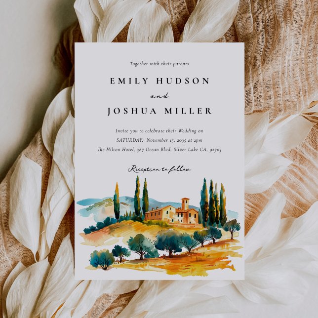 Convites Casamento Italiano na Paisagem da Toscana (Criador carregado)