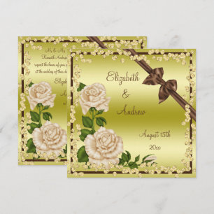Convites Casamento Ivory Blossom, Arcos e Diamantes