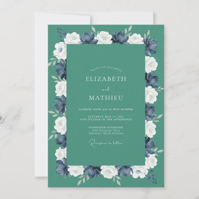 Convites Casamento Jade Peony (Frente)