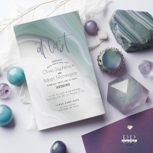 Convites CASAMENTO Jade Suave e Invit Violeta Marble