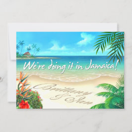 Convites Casamento jamaicano de praia exótica recebe nomes