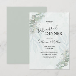 Convites Casamento Jantar de Ensaios Verde Eucalipto Rústic